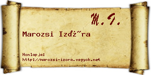 Marozsi Izóra névjegykártya
